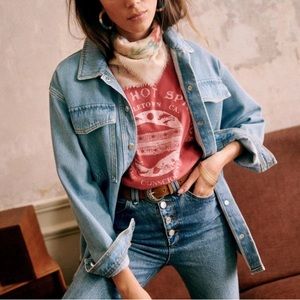 Sezane Light Blue Denim Jean Jacket